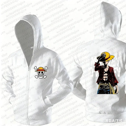 Luffy Zipper Hoodie One Piece 3D Print Streetwear Autumn